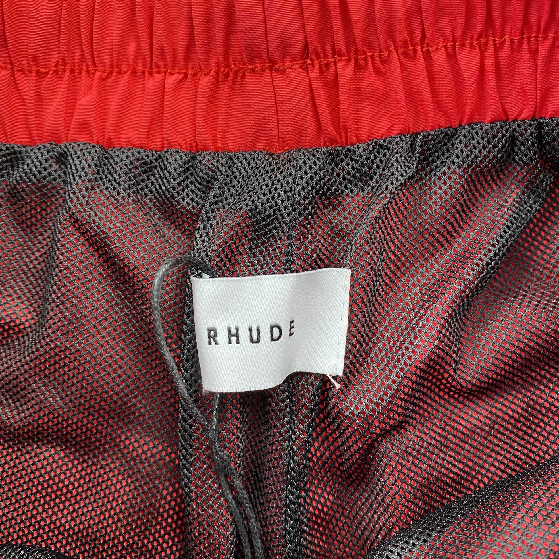 RHUDE RH LOGO SHORTS RED - Prime Reps