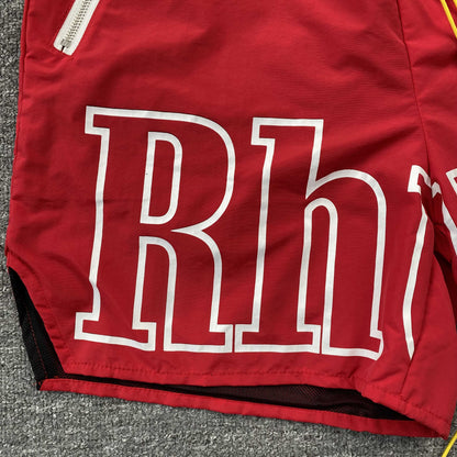 RHUDE RH LOGO SHORTS RED - Prime Reps