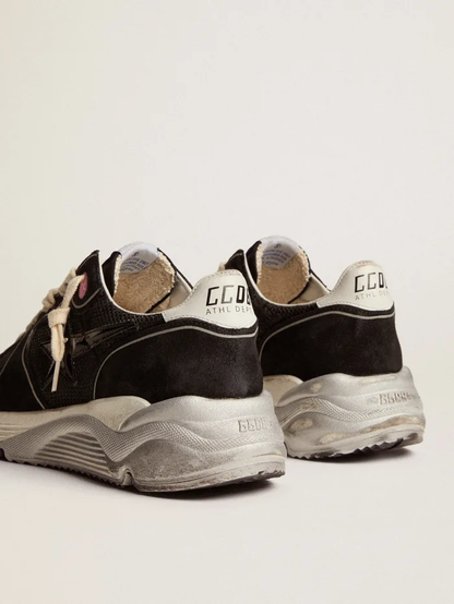 Running Sole Sneakers With Black Mesh and Suede Upper and 3d Star