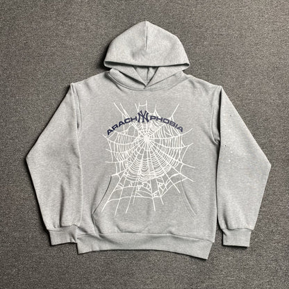 SP5DER ARACH NY PHOBIA HOODIE ASH GREY - Prime Reps