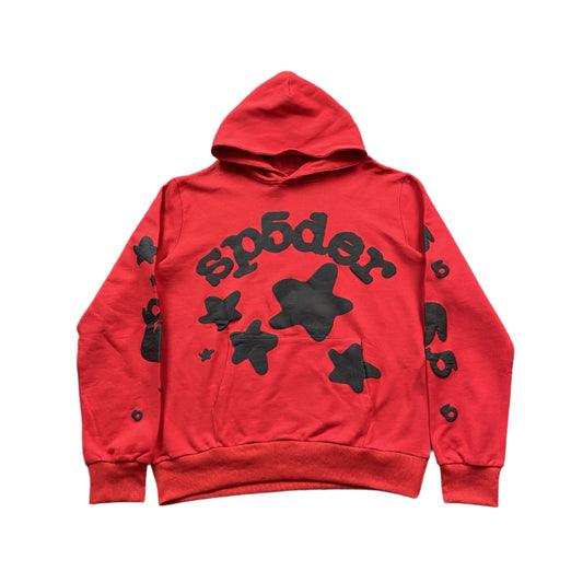 SP5DER BELUGA HOODIE RED - Prime Reps 