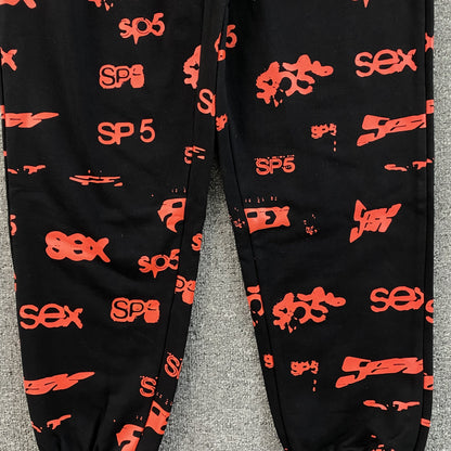 SP5DER SEX AOP SWEATPANTS BLACK - Prime Reps