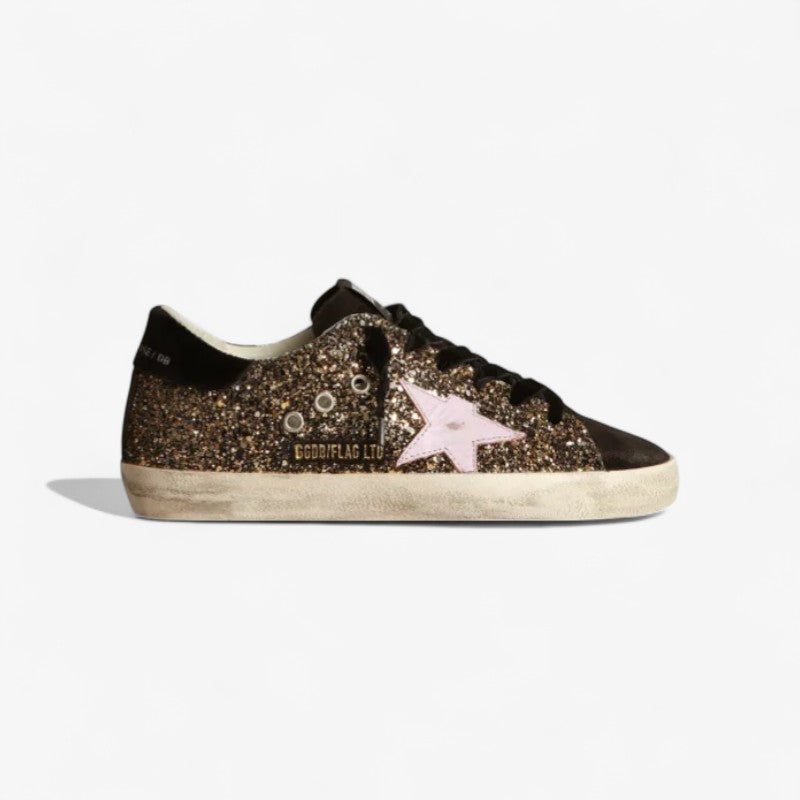 Super-star Sneakers In Glitter With Red Leather Star