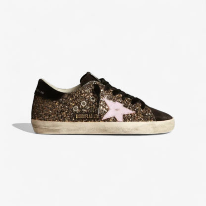 Super-star Sneakers In Glitter With Red Leather Star