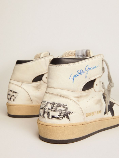 Women’s Sky-star Sneakers With Signature On The Ankle And Black Leather Inserts
