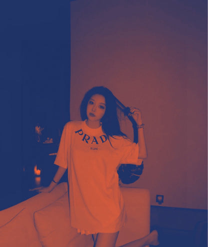 Prada T-Shirt - Cream with Bold Branding