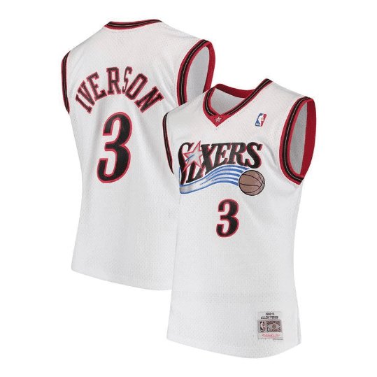 ALLEN IVERSON PHILADELPHIA 76ERS THROWBACK JERSEY (HEAT APPLIED) - Prime Reps
