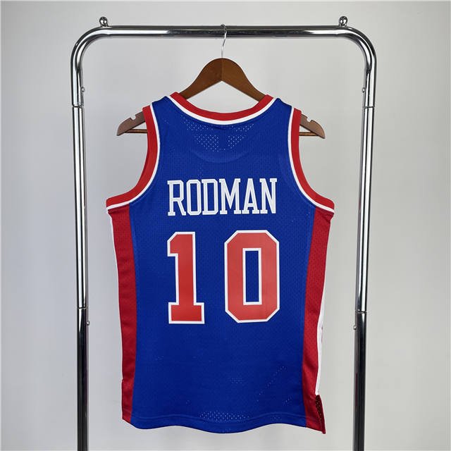 DENNIS RODMAN DETROIT PISTONS THROWBACK JERSEY (HEAT APPLIED) - Prime Reps