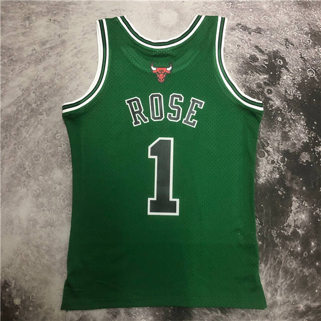 DERRICK ROSE CHICAGO BULLS THROWBACK JERSEY ST. PATRICK'S DAY (HEAT APPLIED) - Prime Reps
