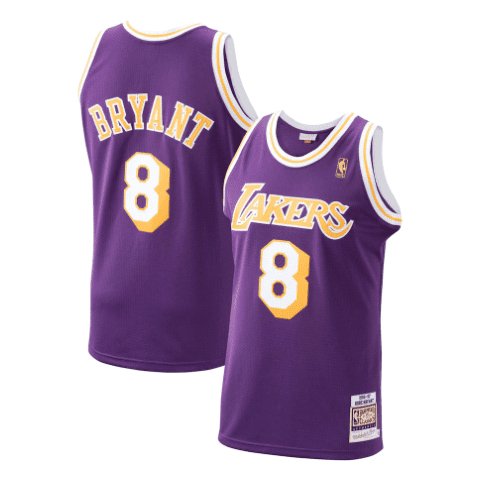 KOBE BRYANT #8 LOS ANGELES LAKERS PURPLE THROWBACK JERSEY (HEAT APPLIED) - Prime Reps