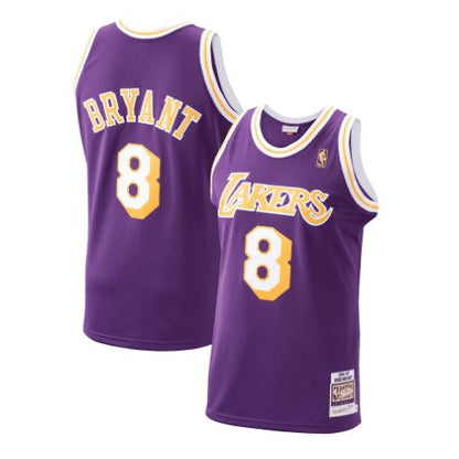 KOBE BRYANT #8 LOS ANGELES LAKERS PURPLE THROWBACK JERSEY (HEAT APPLIED) - Prime Reps