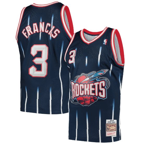 STEVE FRANCIS HOUSTON ROCKETS THROWBACK JERSEY (HEAT APPLIED) - Prime Reps