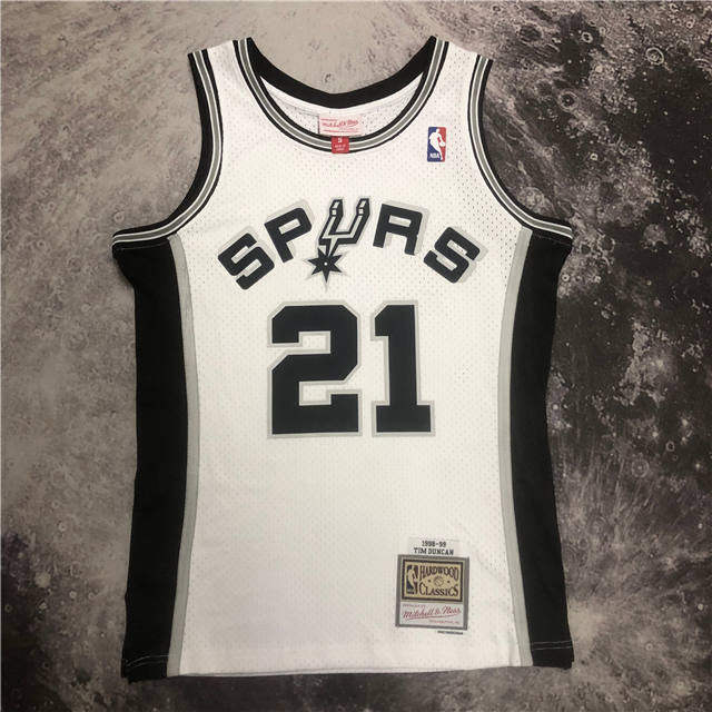 TIM DUNCAN SAN ANTONIO SPURS THROWBACK JERSEY (HEAT APPLIED) - Prime Reps