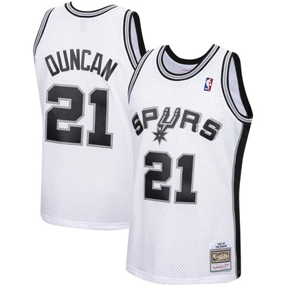 TIM DUNCAN SAN ANTONIO SPURS THROWBACK JERSEY (HEAT APPLIED) - Prime Reps